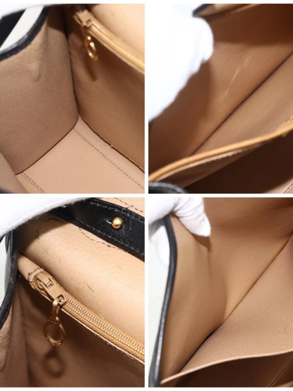 Christian Dior Trotter Canvas Hand Bag PVC Leather 2way Gold Black Auth 174047 - Picture 13 of 15